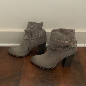 Gray Silver Nine West Booties